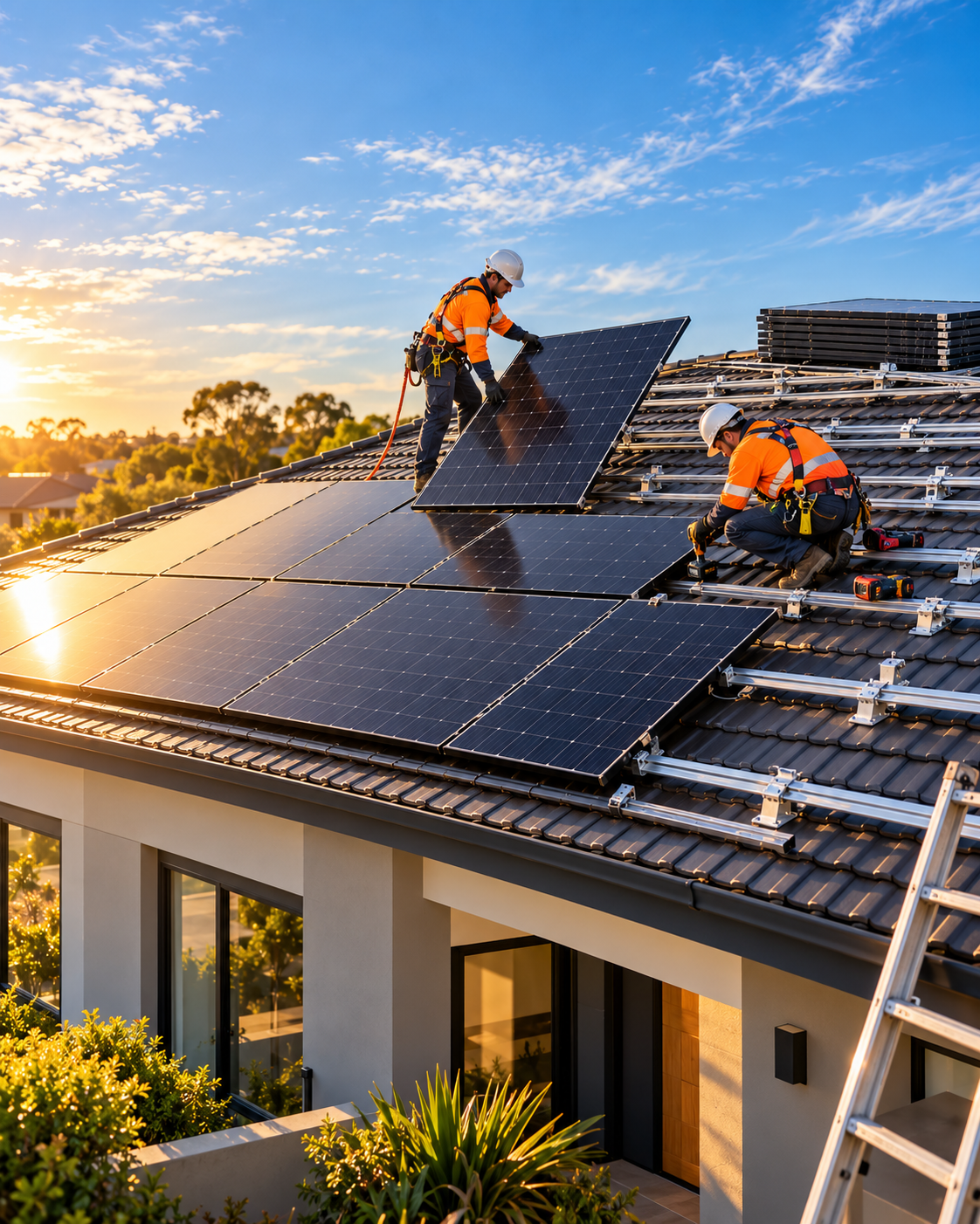 Large residential rooftop solar panel installation representing a 13.3kW solar system in Australia